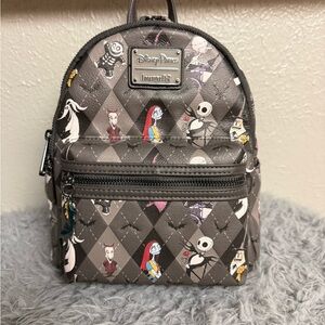 Disney Loungefly Tim Burton Nightmare Before Christmas Backpack Argyle Pattern